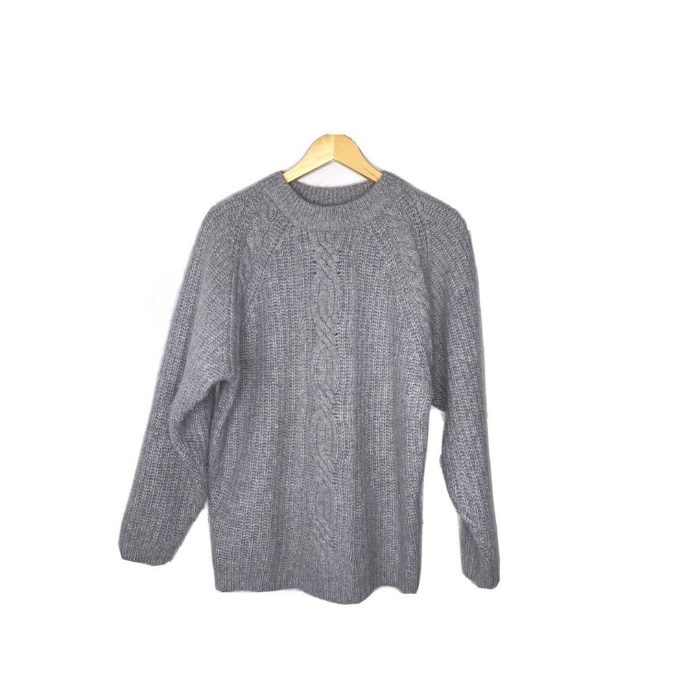 Emphasis Bollucks Lambswool Gray Soft Sweater M ~